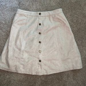 Tan Suede skirt with buttons